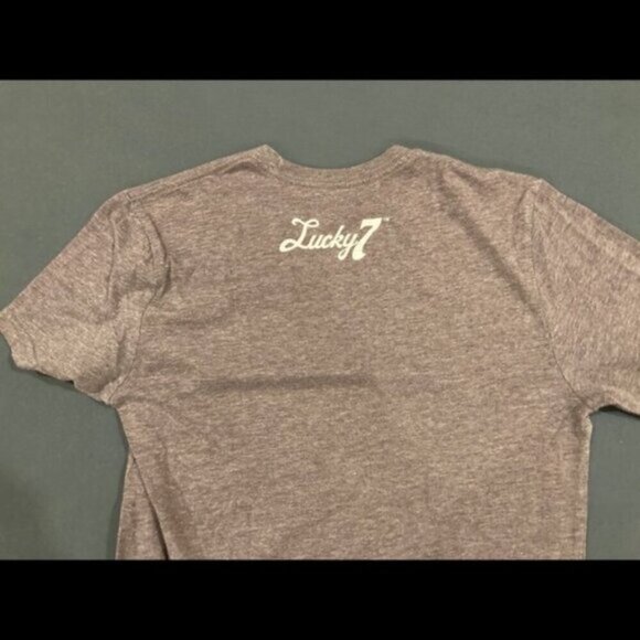 Lucky7 Grey Fun Graphic T-shirt ab - Picture 4 of 7
